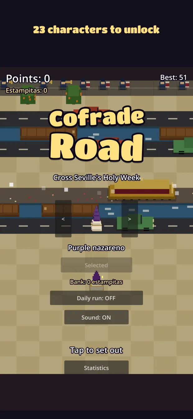 Cofrade Road home screen